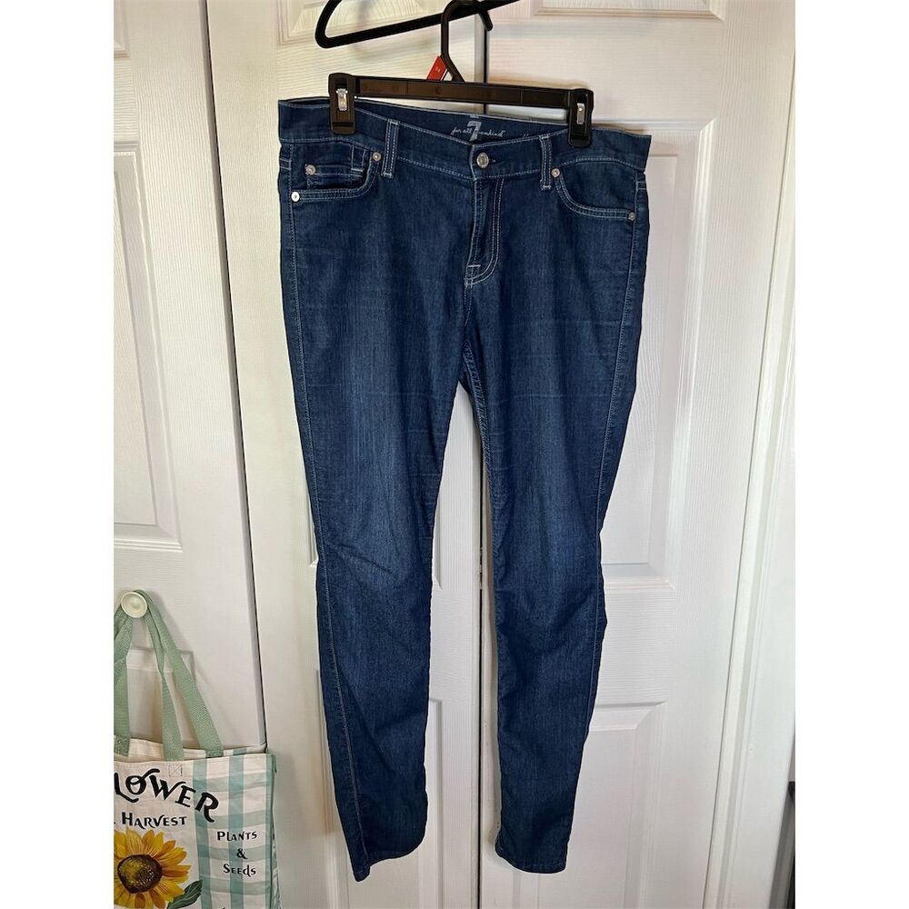 7 For All Mankind Women's Skinny Jeans Size 30 Dark Wash Blue